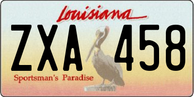 LA license plate ZXA458