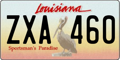 LA license plate ZXA460