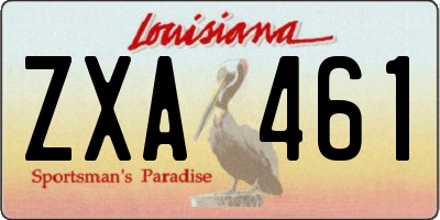 LA license plate ZXA461