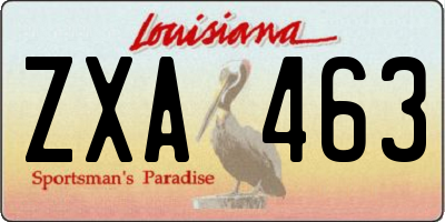 LA license plate ZXA463