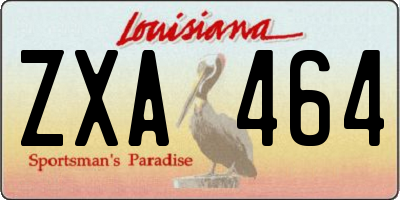 LA license plate ZXA464