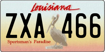 LA license plate ZXA466