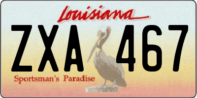 LA license plate ZXA467