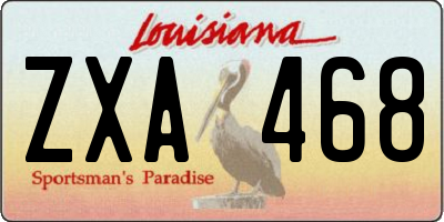 LA license plate ZXA468