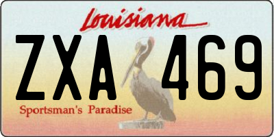 LA license plate ZXA469