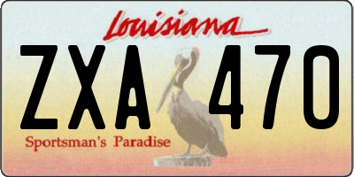 LA license plate ZXA470