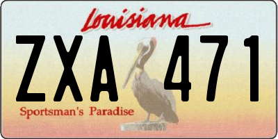 LA license plate ZXA471