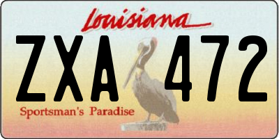 LA license plate ZXA472