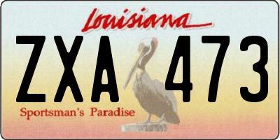 LA license plate ZXA473