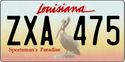 LA license plate ZXA475