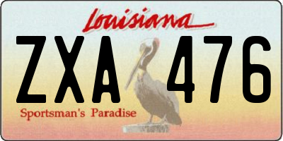 LA license plate ZXA476