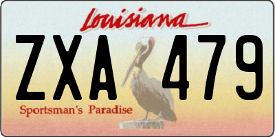 LA license plate ZXA479