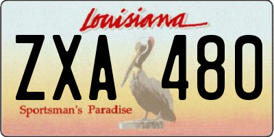 LA license plate ZXA480