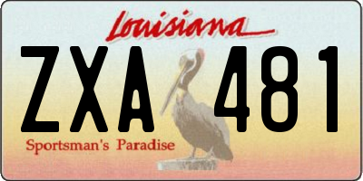 LA license plate ZXA481