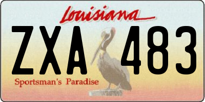 LA license plate ZXA483