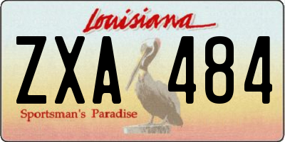 LA license plate ZXA484