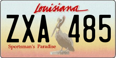 LA license plate ZXA485