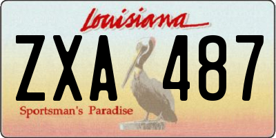 LA license plate ZXA487