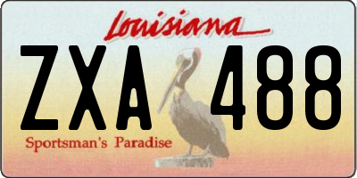 LA license plate ZXA488