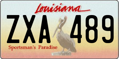 LA license plate ZXA489