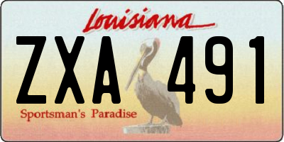 LA license plate ZXA491