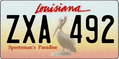 LA license plate ZXA492