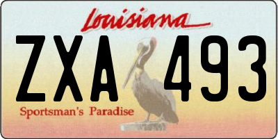 LA license plate ZXA493