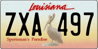 LA license plate ZXA497