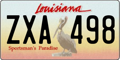 LA license plate ZXA498