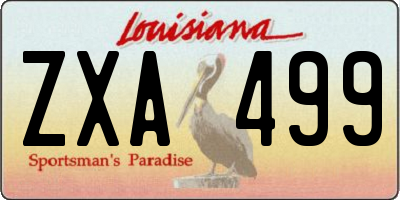 LA license plate ZXA499