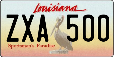 LA license plate ZXA500