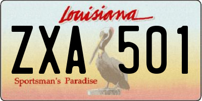 LA license plate ZXA501