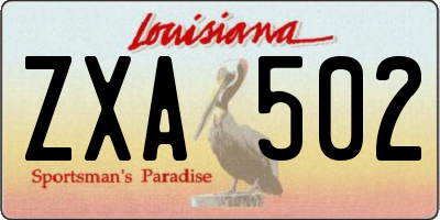 LA license plate ZXA502