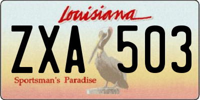 LA license plate ZXA503