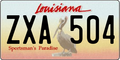 LA license plate ZXA504