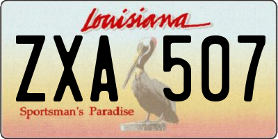 LA license plate ZXA507