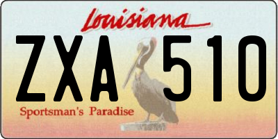 LA license plate ZXA510