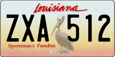 LA license plate ZXA512