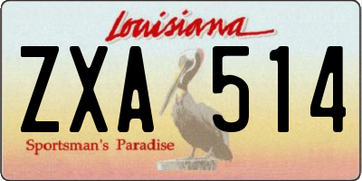 LA license plate ZXA514