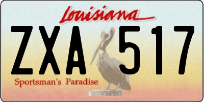 LA license plate ZXA517