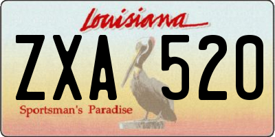 LA license plate ZXA520