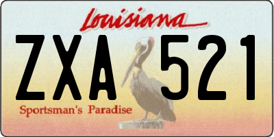 LA license plate ZXA521