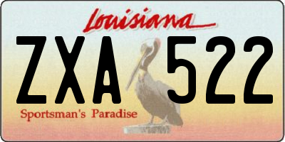 LA license plate ZXA522
