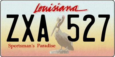 LA license plate ZXA527