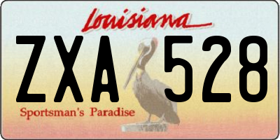 LA license plate ZXA528