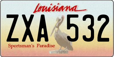 LA license plate ZXA532