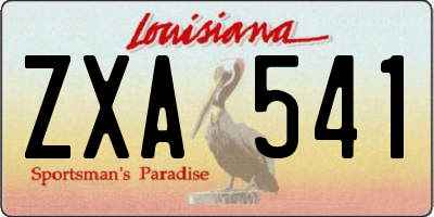 LA license plate ZXA541