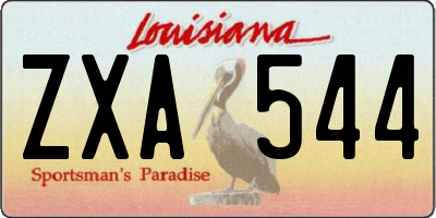 LA license plate ZXA544