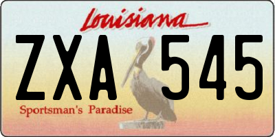 LA license plate ZXA545