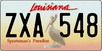 LA license plate ZXA548
